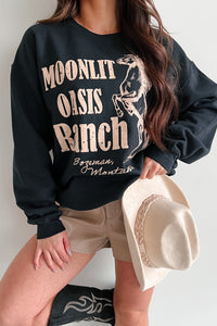 "Moonlit Oasis" Graphic Sweatshirt (Black) - NanaMacs