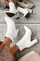 Prep In My Step Faux Leather Booties (White) - NanaMacs