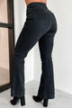 Vigo Mid-Rise Rhinestone Flare Jeans (Black) - NanaMacs