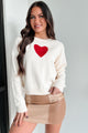 Growing Fonder Of You Heart Sweater (Cream/Red) - NanaMacs