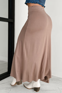 For My Darling Ruched Front Maxi Skirt (Mocha) - NanaMacs