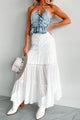 Simply Content Tiered Maxi Skirt (White) - NanaMacs