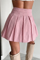 Waiting On Forever Pleated Mini Skirt (Pink) - NanaMacs