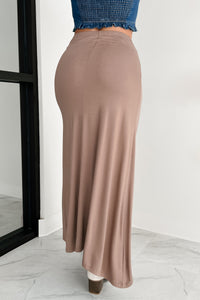 For My Darling Ruched Front Maxi Skirt (Mocha) - NanaMacs