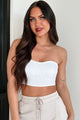 Highlight Of The Night Seamless Padded Bandeau Top (White) - NanaMacs