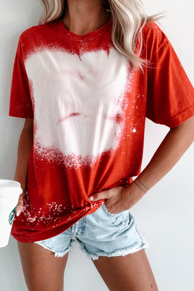 Bleached T-Shirt (Red) - NanaMacs