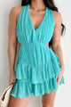 I've Got A Thing For You Halter Tiered Mini Dress (Mint)