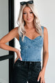 Born With Charm Denim Tank Top (Dark Denim) - NanaMacs