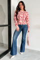 My One True Love Heart Print Sweater (Blush/Red) - NanaMacs