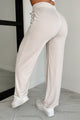 I'm Staying Put Wide Leg Drawstring Pants (Milk Tea) - NanaMacs