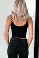 Andy V-Neck Padded Crop Tank (Black) - NanaMacs