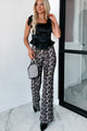 Untamed & Free Flared Leopard Print Pants (Taupe) - NanaMacs