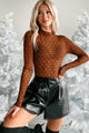 My Vibe Is Expensive Diamond Net Rhinestone Mesh Bodysuit (Brown) - NanaMacs