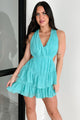 I've Got A Thing For You Halter Tiered Mini Dress (Mint)