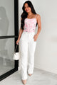 Blooming Allure Padded Floral Corset Top (Pink)