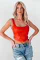 Bringing The Vibes Faux Leather Corset Top (Red) - NanaMacs