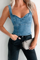 Born With Charm Denim Tank Top (Dark Denim) - NanaMacs