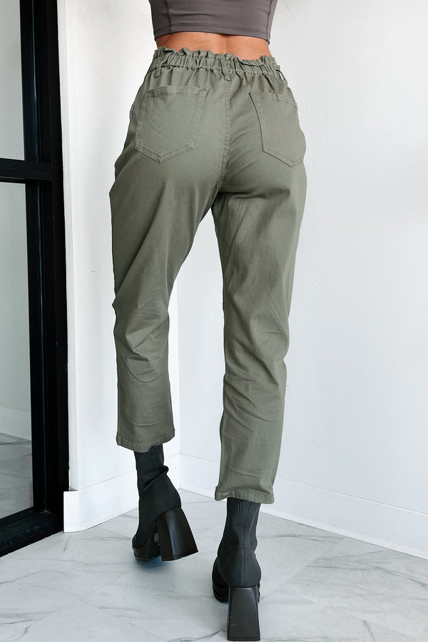 Just The Facts Paper Bag Pants (Olive) - NanaMacs