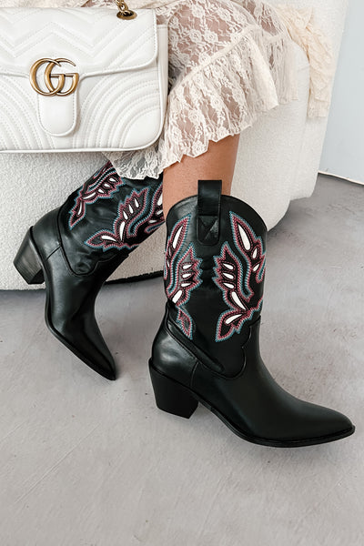 Cowgirl Glory Western Cowboy Boots (Black) - NanaMacs