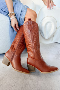 Lassoing Memories Western Cowboy Boots (Caramel) - NanaMacs