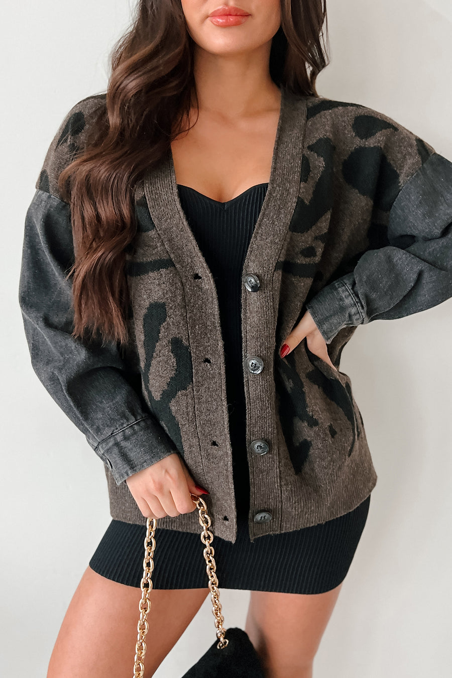 Redefining Myself Oversized Animal Print Cardigan (Brown/Black) - NanaMacs