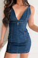 Reinvent Your Weekend Denim Mini Dress (Dark) - NanaMacs