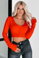 Autumn Attitude Cashmere Blend Crop Sweater (Red) - NanaMacs