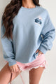 "Let's Escape" Double-Sided Graphic Sweatshirt (Dusty Blue)