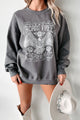 "Roam Free" Oversized Distressed Graphic Sweatshirt (Charcoal) - NanaMacs