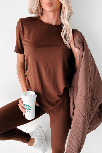 Zayne Buttery Soft T-Shirt & Leggings Set (Espresso) - NanaMacs