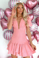 Presence Of Love Puff Sleeve Mini Dress (Baby Pink) - NanaMacs