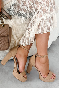 Walking Daydream Open Toe Platform Heels (Nude) - NanaMacs