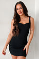 Let Me Remind You Ribbed Tank Dress (Black) - NanaMacs