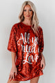 My Valentine Moto Sequin Mini Dress (Red) - NanaMacs