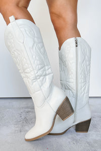 Lassoing Memories Western Cowboy Boots (White) - NanaMacs