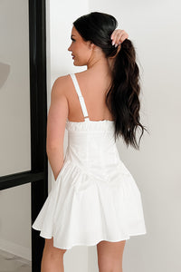 Women's Glow From Within Fit & Flare V-Neck Mini Dress in White - Size S Women's Glow From Within Fit & Flare V-Neck Mini Dress in White - Size S