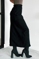 Setting New Standards Brushed Knit Cargo Midi Skirt (Black) - NanaMacs