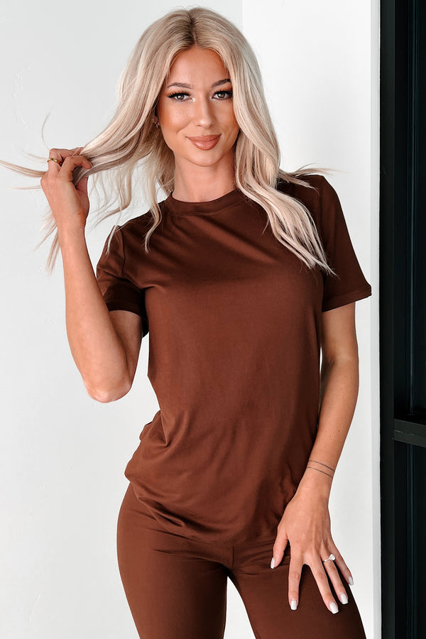 Zayne Buttery Soft T-Shirt & Leggings Set (Espresso) - NanaMacs