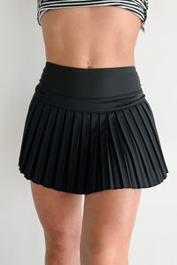 Play Like A Pro High Rise Pleated Tennis Skirt (Black) - NanaMacs