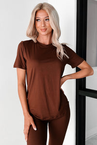 Zayne Buttery Soft T-Shirt & Leggings Set (Espresso) - NanaMacs