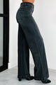 Spencer High Rise Wide Leg Vervet Trouser Jeans (Black) - NanaMacs