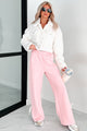 Powerplay Bow Detail Track Pants (Pink/White) - NanaMacs