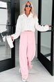 Powerplay Bow Detail Track Pants (Pink/White) - NanaMacs