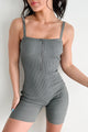 All Will Be Well Sleeveless Bodycon Romper (Grey)