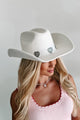 Country At Heart Engraved Heart Cowboy Hat (White) - NanaMacs