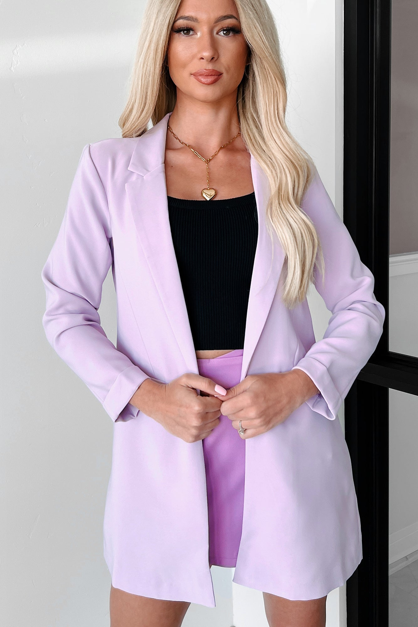 Executive Behavior Long Blazer (Baby Lavender) - NanaMacs