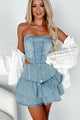 Brooklyn Baddie Denim Tube Top (Light Blue) - NanaMacs