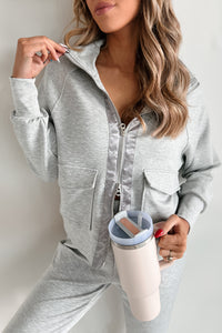 Winning Takes Time Lounge Set (Heather Grey) - NanaMacs