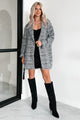 Mystery Worth Solving Oversized Plaid Coat (Black)