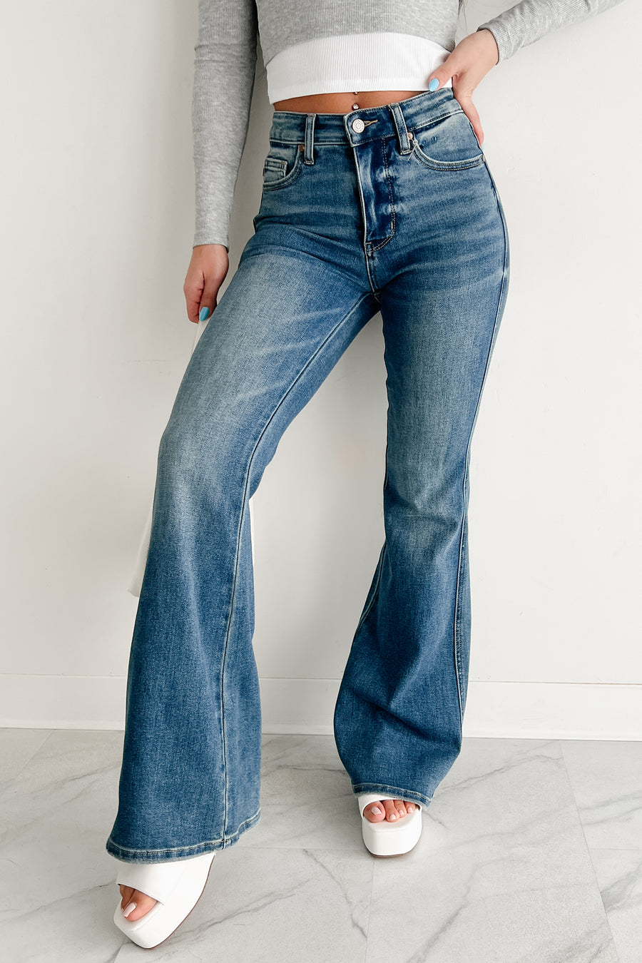 Mandisa Vintage High Rise Flare Judy Blue Jeans (Medium) - NanaMacs